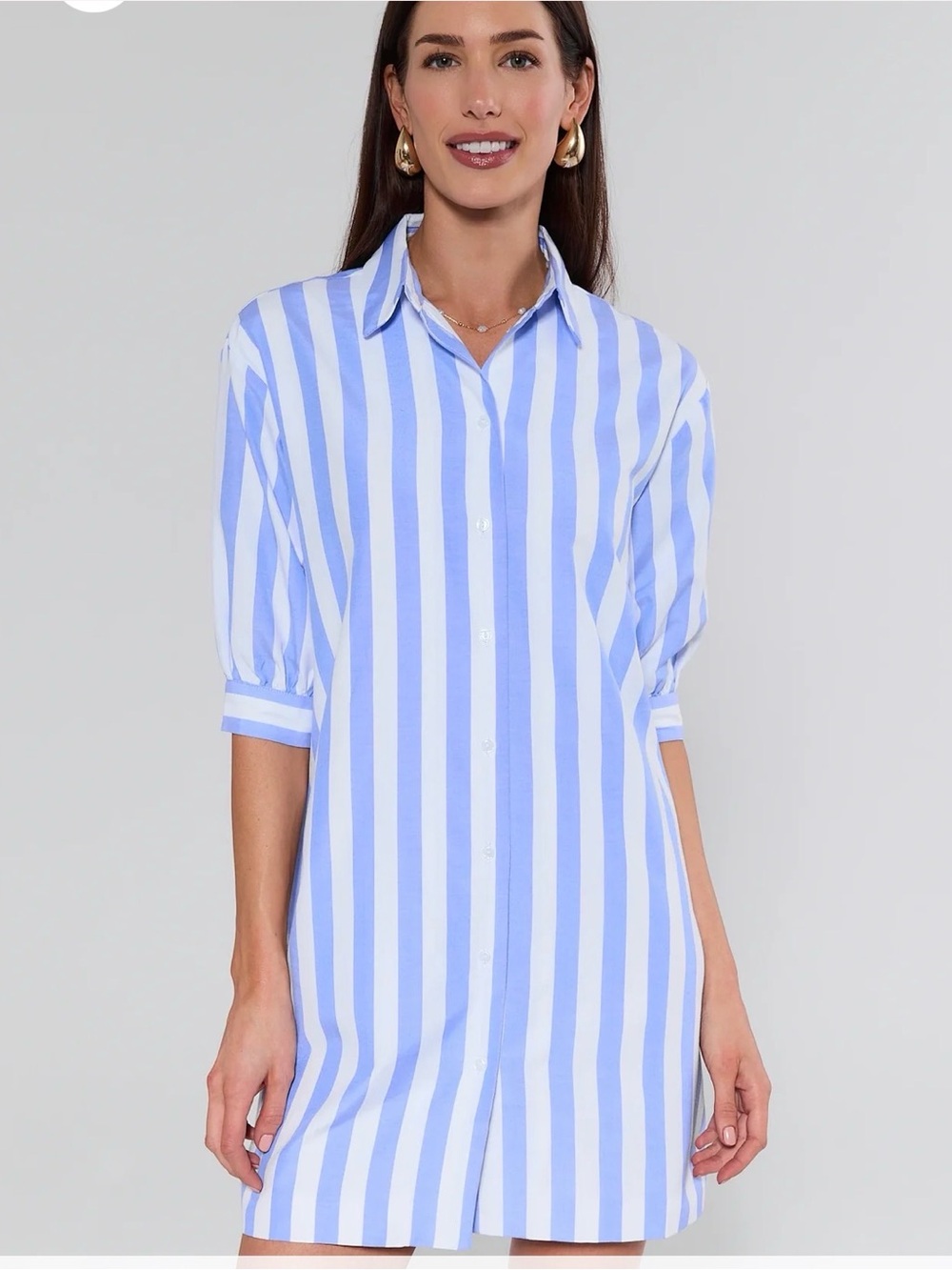 NWT Avara Colby Blue Striped Short Dress Sz S